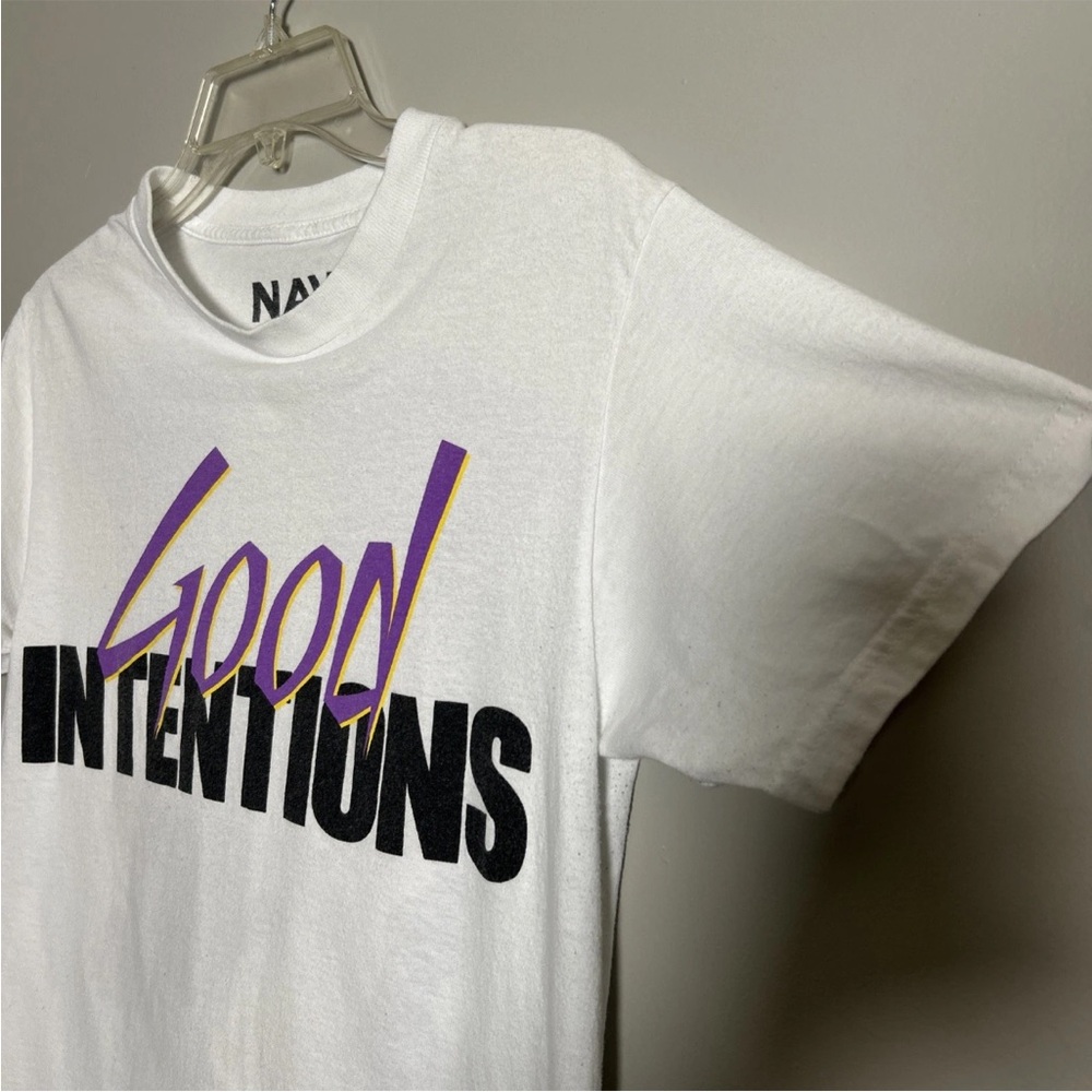 VLONE X Nav T-Shirt Men’s Small Good Intentions Dove White 100% Cotton Rap Album - Picture 5 of 10
